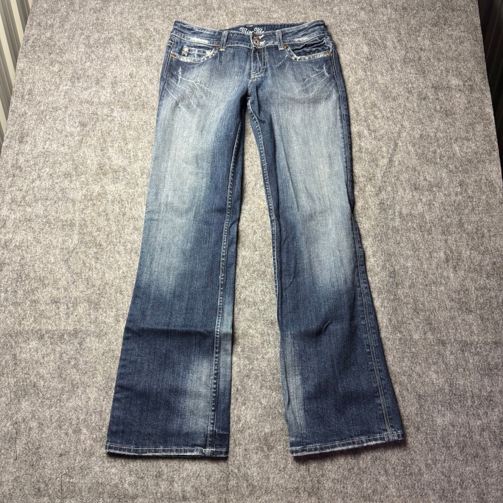 Miss Me Jeans Womens 30 Bootcut Flare Studded Pocket Y2K Denim Blue Taiwan
